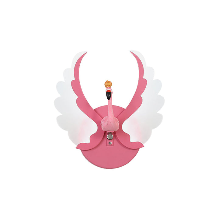 Skørter | Swan Iron Wall Lamp Sconces Strip Cartoon White/Pink Finish LED Wall Lamp Fixture with Acrylic Wing in White/Warm Light