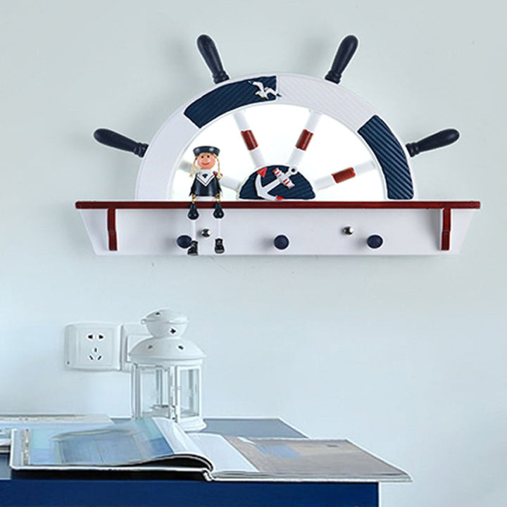 Skørter | Children's stool wall lamp acrylic LED bedside wall-mounted lamp in white and blue, white/warm light