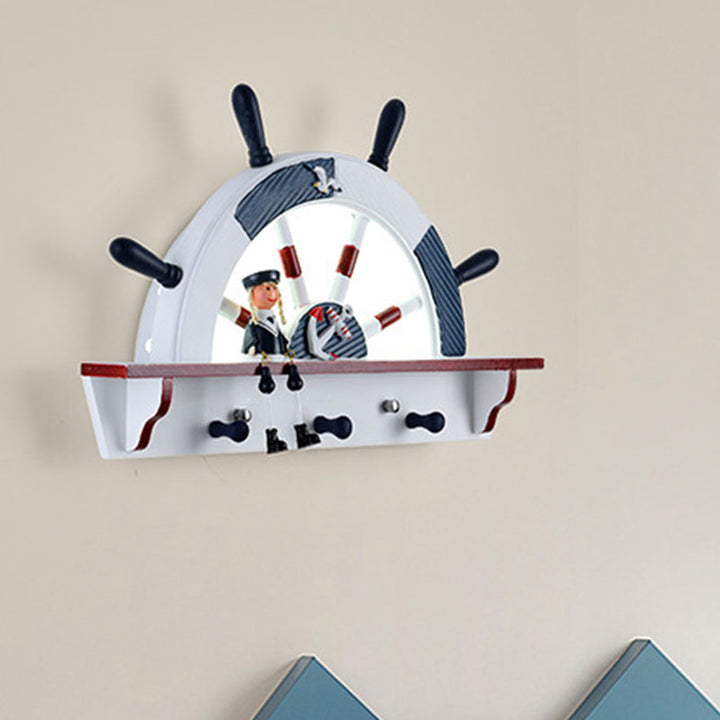 Skørter | Children's stool wall lamp acrylic LED bedside wall-mounted lamp in white and blue, white/warm light