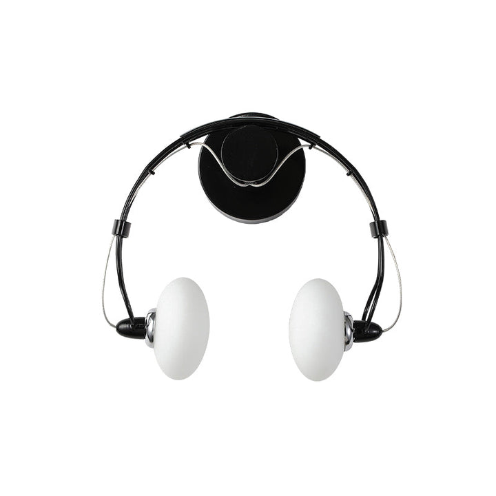 Skørter | Cartoon Headset Shape Wall Lamp Lighting Metal 2-Light Hallway LED Wall Lamp in White/Black