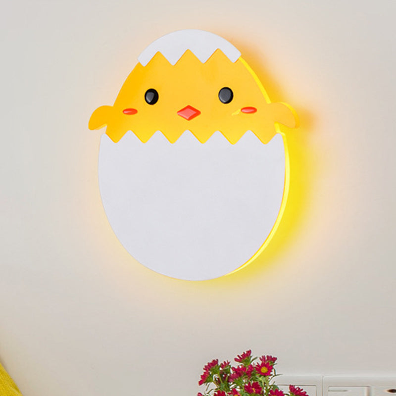 Skørter | Eggy/Dino Wall Lighting Cartoon Acrylic LED Green/Yellow Wall Lamp in White/Warm Light for Children Bedside