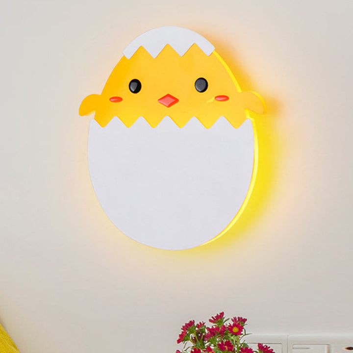 Skørter | Eggy/Dino Wall Lighting Cartoon Acrylic LED Green/Yellow Wall Lamp in White/Warm Light for Children Bedside