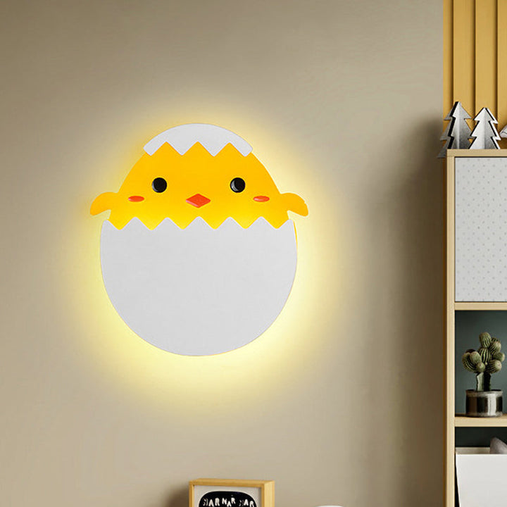Skørter | Eggy/Dino Wall Lighting Cartoon Acrylic LED Green/Yellow Wall Lamp in White/Warm Light for Children Bedside