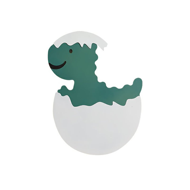 Skørter | Eggy/Dino Wall Lighting Cartoon Acrylic LED Green/Yellow Wall Lamp in White/Warm Light for Children Bedside