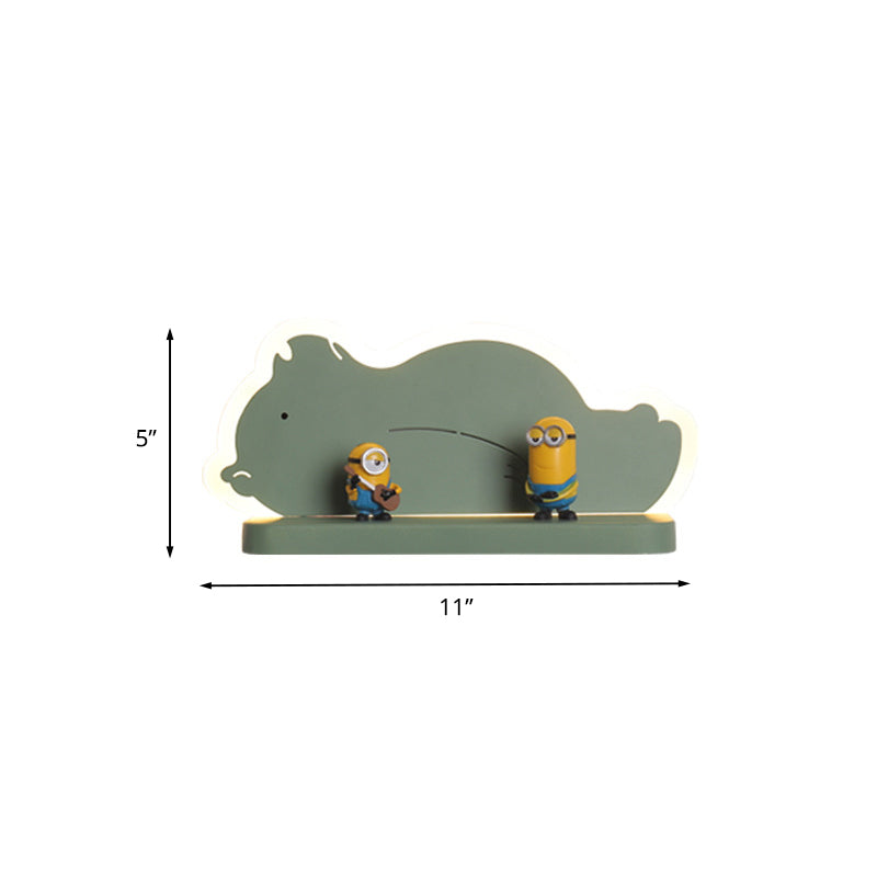 Skørter | Acrylic Elephant/Vehicle/Pumpkin Wall Lamp Cartoon LED Wall Mounted Lamp with Storage Desk in Pewter/Yellow/Blue, White/Warm Light