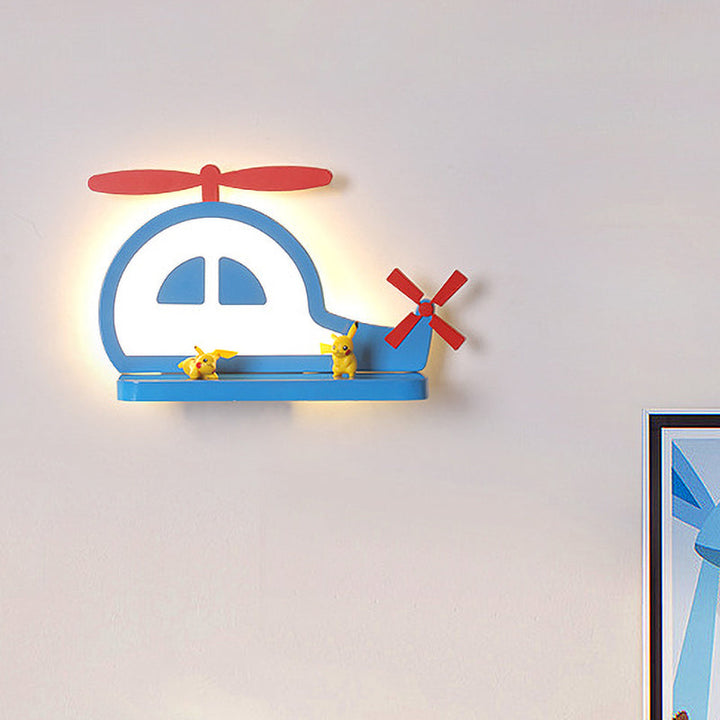 Skørter | Acrylic Elephant/Vehicle/Pumpkin Wall Lamp Cartoon LED Wall Mounted Lamp with Storage Desk in Pewter/Yellow/Blue, White/Warm Light