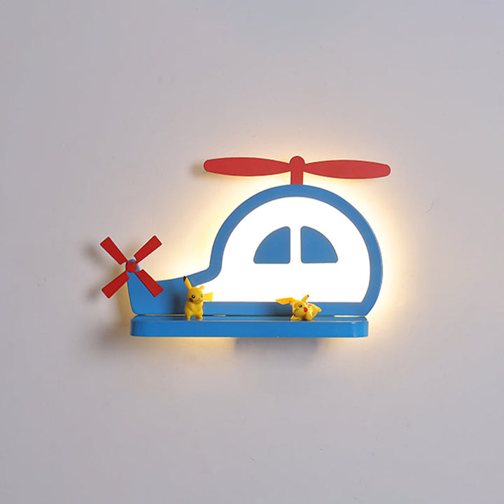 Skørter | Acrylic Elephant/Vehicle/Pumpkin Wall Lamp Cartoon LED Wall Mounted Lamp with Storage Desk in Pewter/Yellow/Blue, White/Warm Light