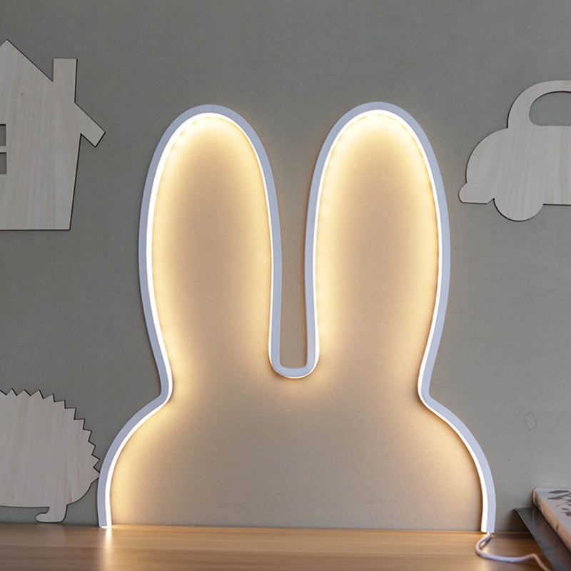 Skørter | Cartoon Rabbit Frame Wall Lamp Lighting Acrylic LED Bed Lamp Fixture in White/Black