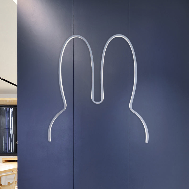Skørter | Cartoon Rabbit Frame Wall Lamp Lighting Acrylic LED Bed Lamp Fixture in White/Black