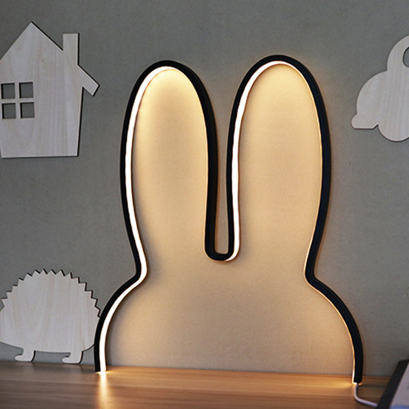 Skørter | Cartoon Rabbit Frame Wall Lamp Lighting Acrylic LED Bed Lamp Fixture in White/Black
