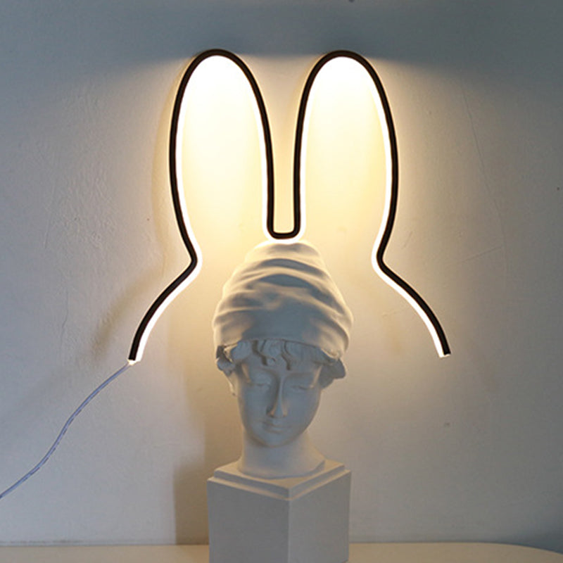 Skørter | Cartoon Rabbit Frame Wall Lamp Lighting Acrylic LED Bed Lamp Fixture in White/Black