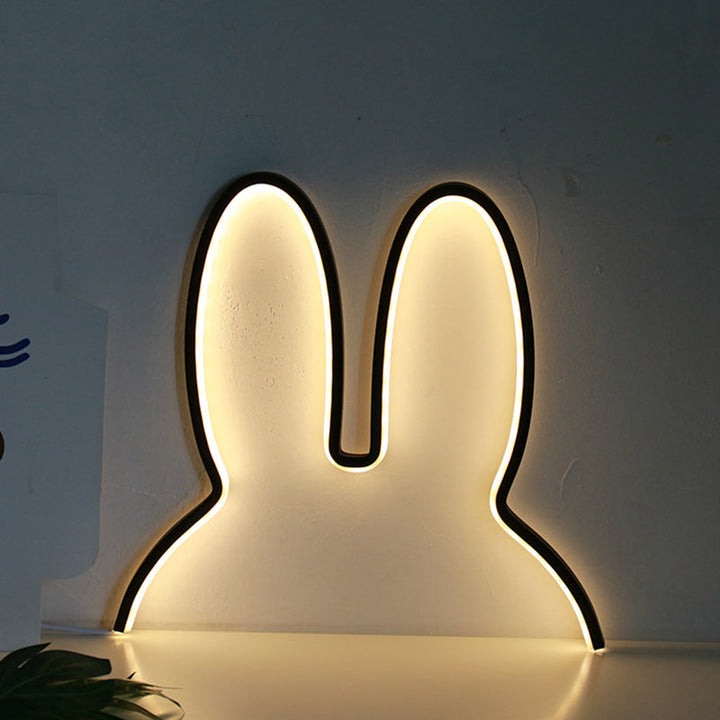 Skørter | Cartoon Rabbit Frame Wall Lamp Lighting Acrylic LED Bed Lamp Fixture in White/Black