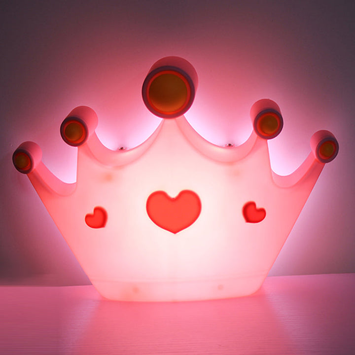 Skørter | Pink Finish Crown Shape Wall Lamp Wall Lamp Cartoon LED Plastic Wall Mount Lamp Fixture