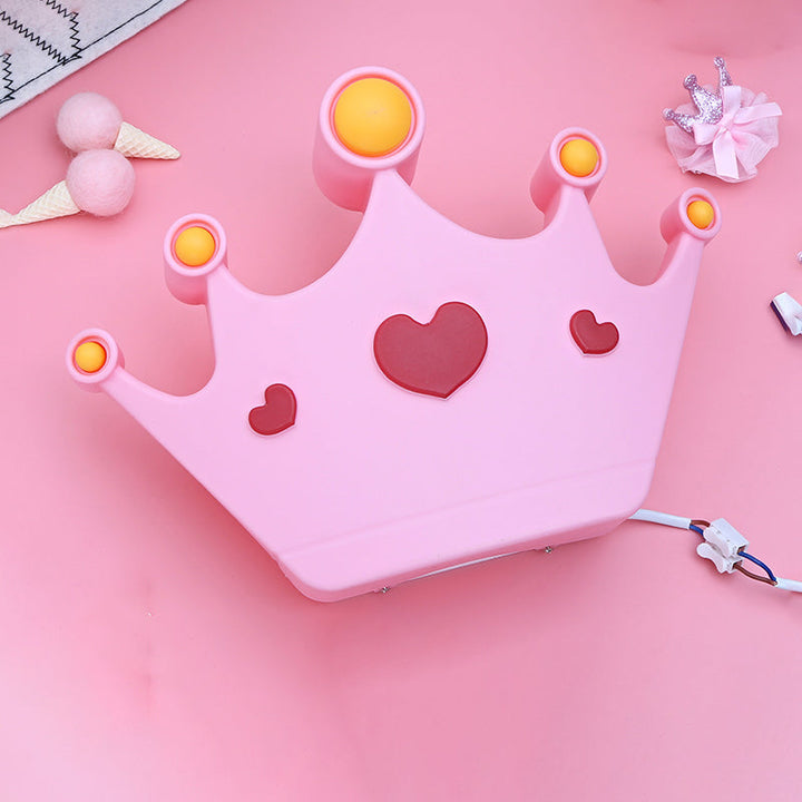 Skørter | Pink Finish Crown Shape Wall Lamp Wall Lamp Cartoon LED Plastic Wall Mount Lamp Fixture