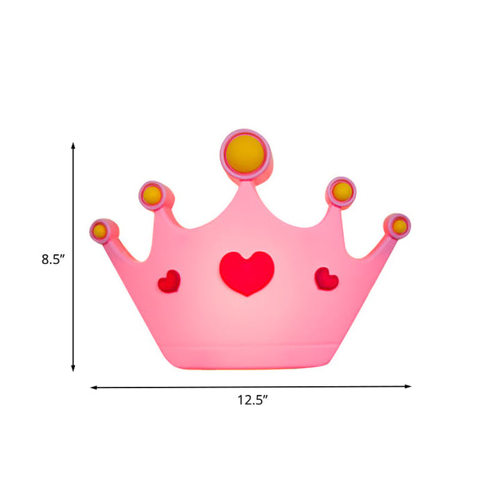 Skørter | Pink Finish Crown Shape Wall Lamp Wall Lamp Cartoon LED Plastic Wall Mount Lamp Fixture