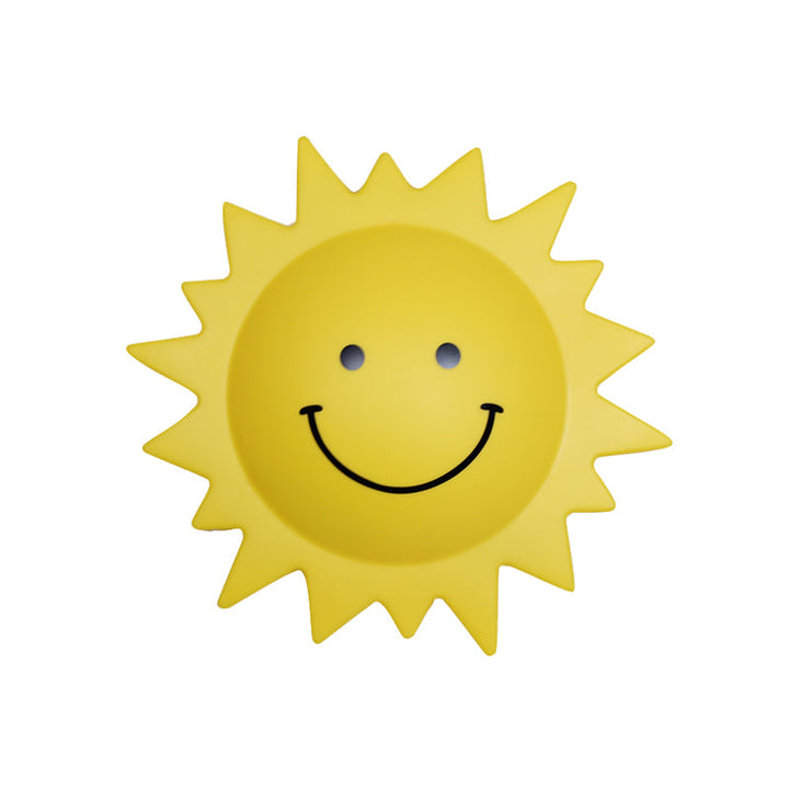 Skørter | Plastic Sun-shaped Wall Light Cartoon LED Wall Lamp in Yellow for Children's Room