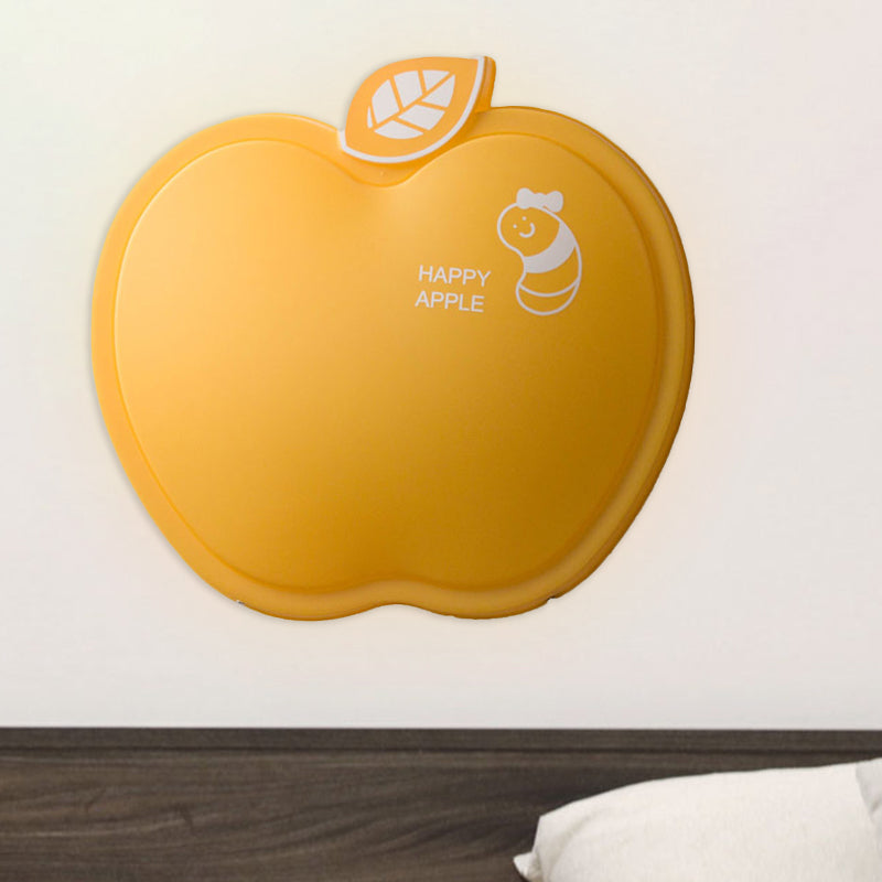 Skørter | Apple-Like Wall Lighting Cartoon Plastic White/Pink/Yellow LED Wall Lamp with Small Worm Pattern