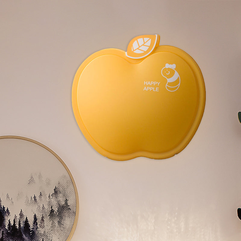 Skørter | Apple-Like Wall Lighting Cartoon Plastic White/Pink/Yellow LED Wall Lamp with Small Worm Pattern