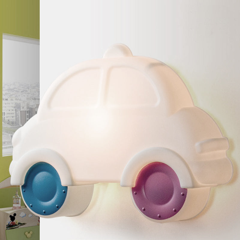 Skørter | Car Corner Wall Lamp Lighting Plastic LED Cartoon White-Blue-Pink Wall Lamp Fixture