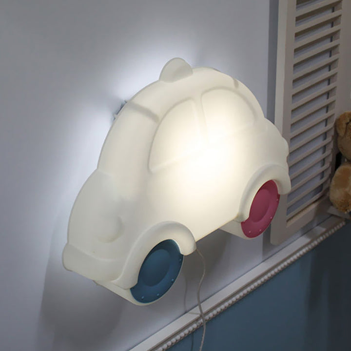 Skørter | Car Corner Wall Lamp Lighting Plastic LED Cartoon White-Blue-Pink Wall Lamp Fixture