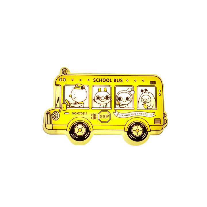 Skørter | Yellow Bus-shaped Wall Lamp Light Cartoon LED Plastic Wall-mounted Lamp with Animal Pattern