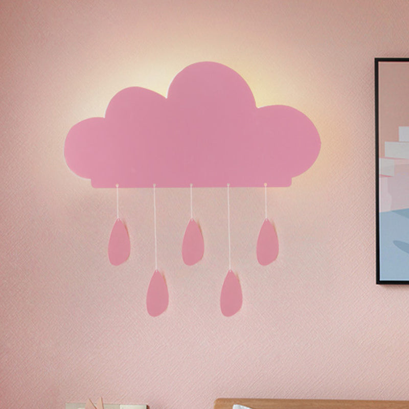 Skørter | Rain Cloud Shape Wall Lamp Cartoon Acrylic LED Nightstand Lamp Attachment in Blue/Pink