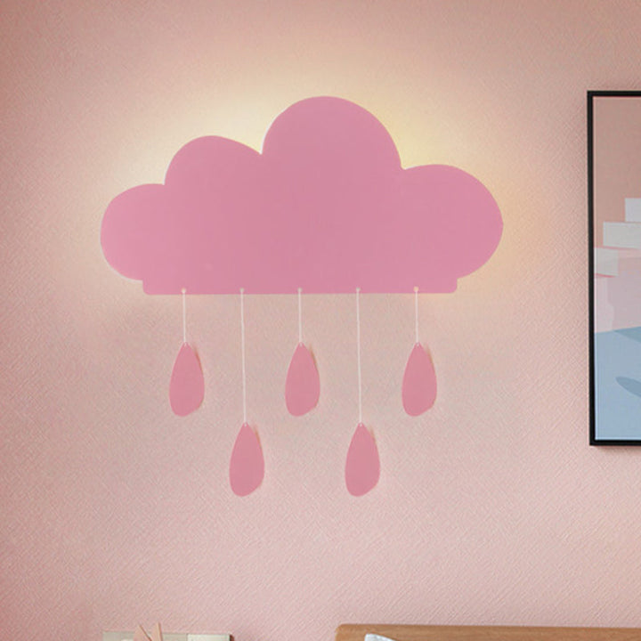 Skørter | Rain Cloud Shape Wall Lamp Cartoon Acrylic LED Nightstand Lamp Attachment in Blue/Pink