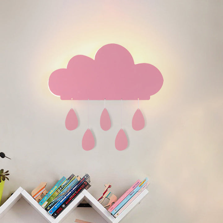 Skørter | Rain Cloud Shape Wall Lamp Cartoon Acrylic LED Nightstand Lamp Attachment in Blue/Pink