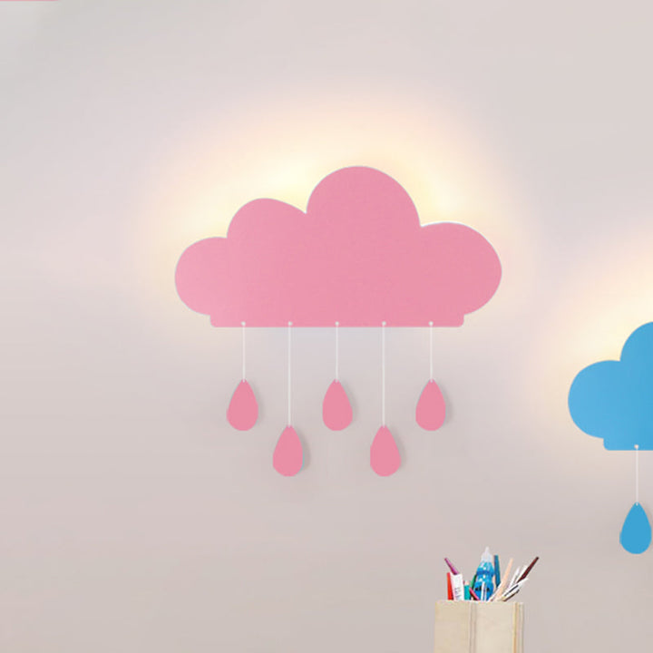 Skørter | Rain Cloud Shape Wall Lamp Cartoon Acrylic LED Nightstand Lamp Attachment in Blue/Pink
