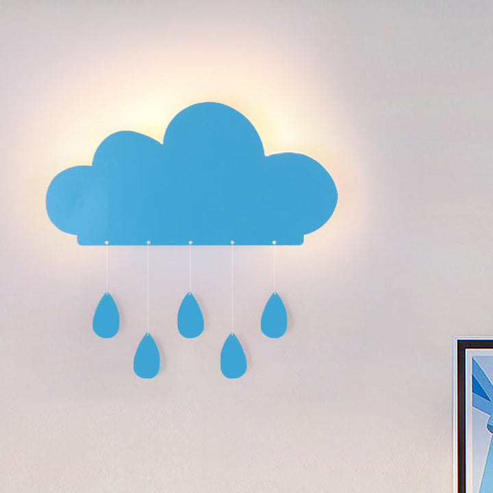 Skørter | Rain Cloud Shape Wall Lamp Cartoon Acrylic LED Nightstand Lamp Attachment in Blue/Pink