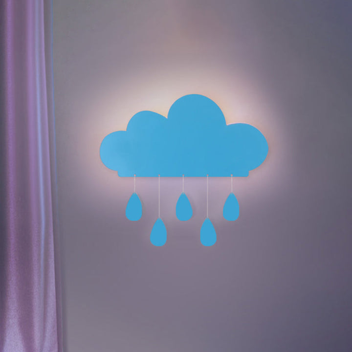Skørter | Rain Cloud Shape Wall Lamp Cartoon Acrylic LED Nightstand Lamp Attachment in Blue/Pink