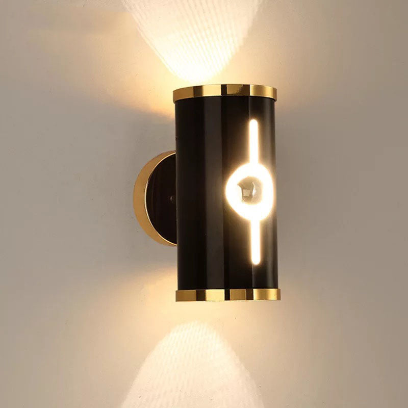 Lisslune | Black version Cylinder Wall Light Modernist 1 head Metal Up and Down Wall-mounted Lamp