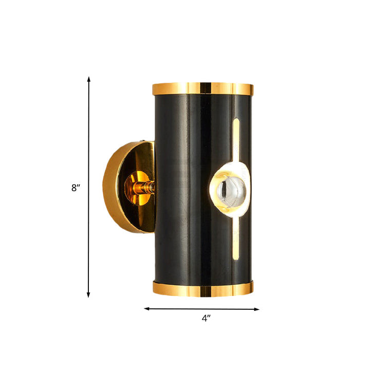 Lisslune | Black version Cylinder Wall Light Modernist 1 head Metal Up and Down Wall-mounted Lamp