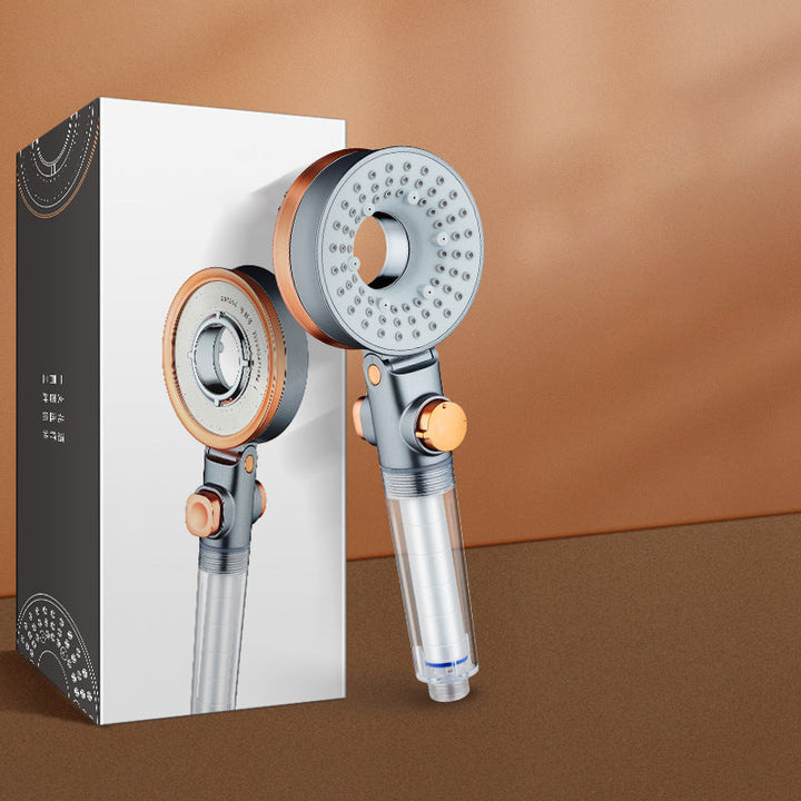 Lisslune | Reversible round shower head 3 spray types adjustable water flow handheld shower