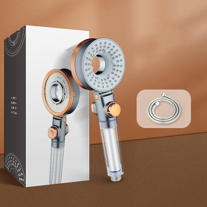 Lisslune | Reversible round shower head 3 spray types adjustable water flow handheld shower