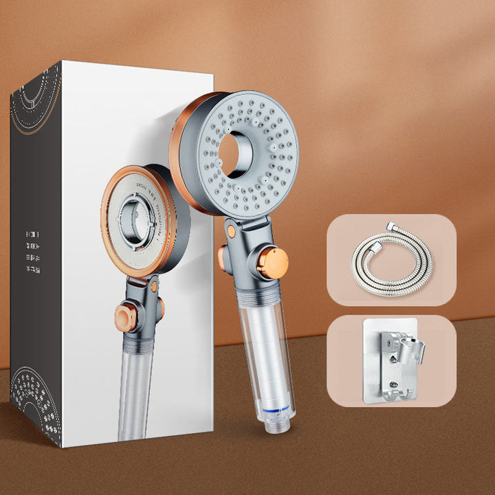 Lisslune | Reversible round shower head 3 spray types adjustable water flow handheld shower
