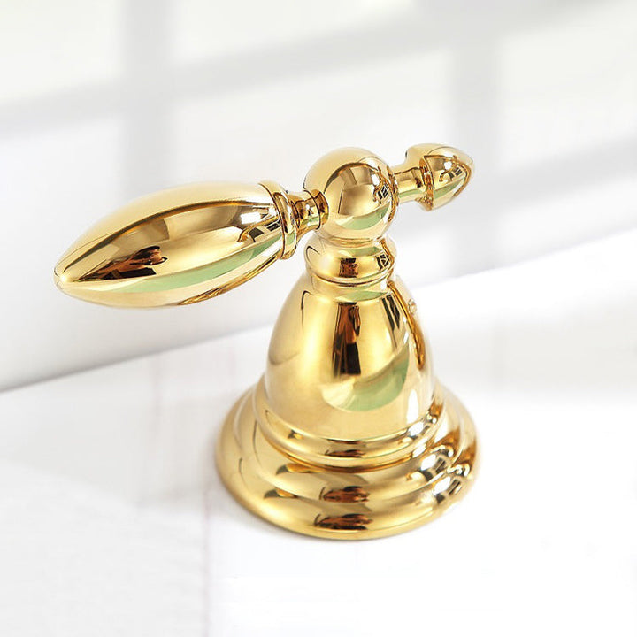 Lisslune | European Style Widespread Sink Mixer Brass 2 Handle Bathroom Vessel Mixer with Hoses