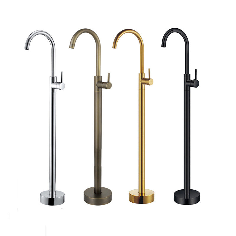 Lisslune | Floor Metal Freestanding Bathtub Faucet Swivel Copper Freestanding Faucet