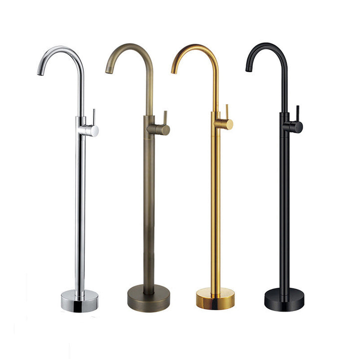 Lisslune | Floor Metal Freestanding Bathtub Faucet Swivel Copper Freestanding Faucet