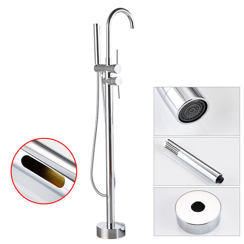 Lisslune | Floor Metal Freestanding Bathtub Faucet Swivel Copper Freestanding Faucet