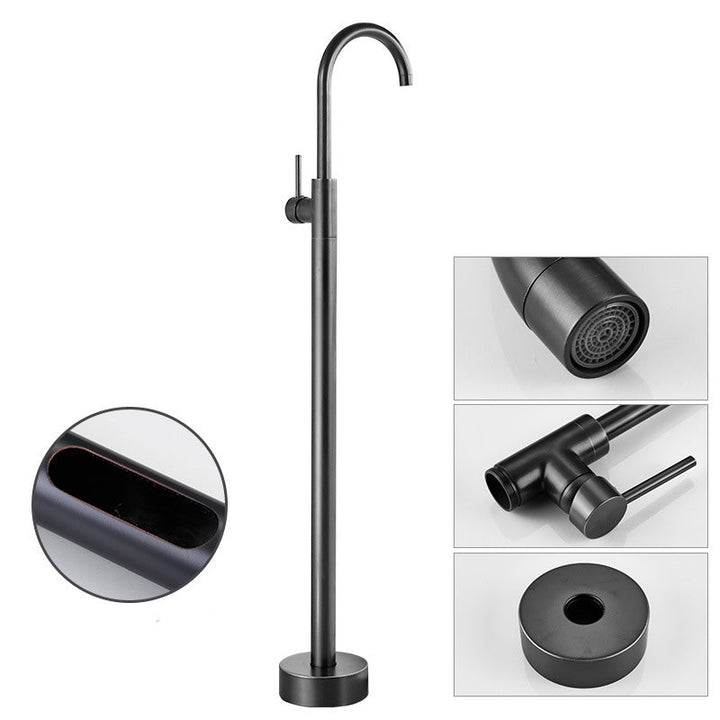 Lisslune | Floor Metal Freestanding Bathtub Faucet Swivel Copper Freestanding Faucet