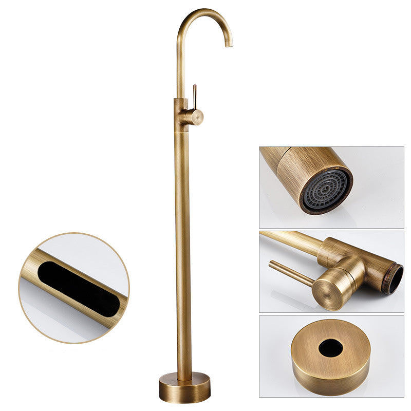 Lisslune | Floor Metal Freestanding Bathtub Faucet Swivel Copper Freestanding Faucet