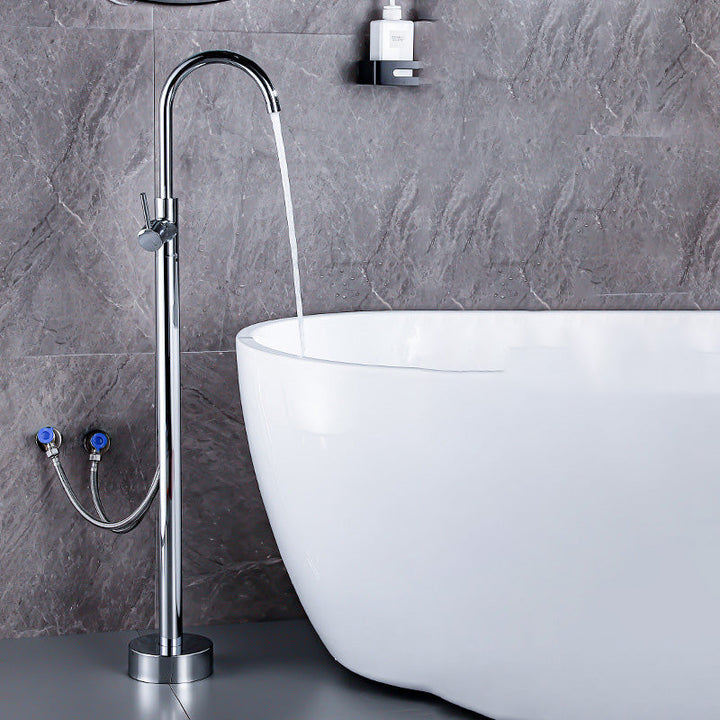 Lisslune | Floor Metal Freestanding Bathtub Faucet Swivel Copper Freestanding Faucet
