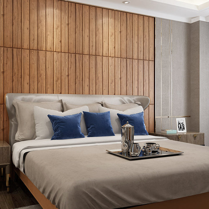 Lisslune | Modern Tin Wall Paneling Smooth Wall Ceiling Wood Plank Set of 6