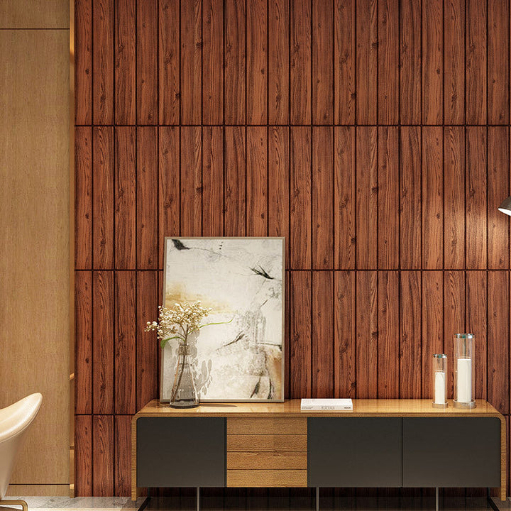 Lisslune | Modern Tin Wall Paneling Smooth Wall Ceiling Wood Plank Set of 6