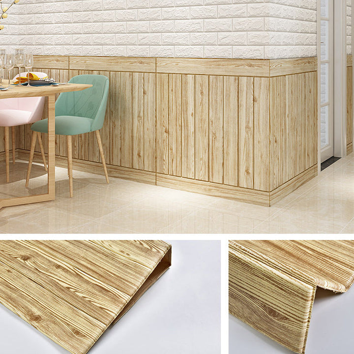 Lisslune | Modern Tin Wall Paneling Smooth Wall Ceiling Wood Plank Set of 6