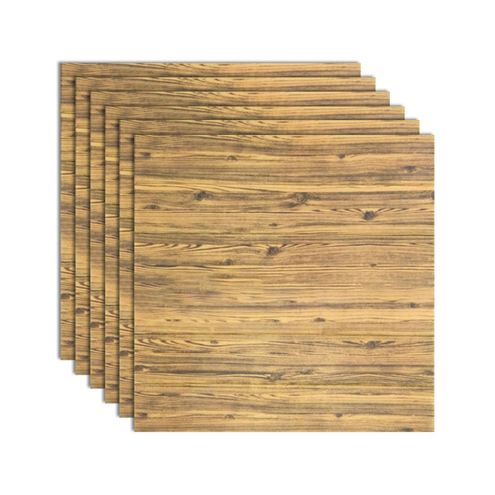 Lisslune | Modern Tin Wall Paneling Smooth Wall Ceiling Wood Plank Set of 6