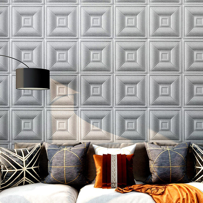 Lisslune | Beautiful Style Wall Panel 3D Print Bathroom Living Room Wall Panels with Padding