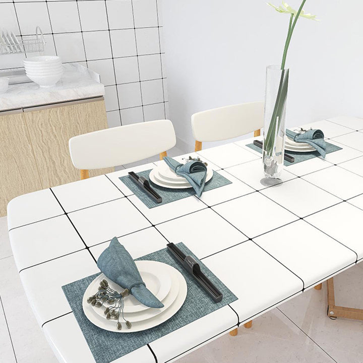 Lisslune | White Peel & Stick Tile Mirror Plastic Grid Wallpaper for Kitchen and Bathroom
