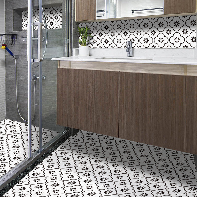 Lisslune | Plastic Peel & Stick Tile Square Print Field Tile for Kitchen and Bathroom